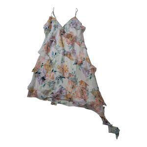 NWT Abercrombie &‎ Fitch Dress Women's Large Ivory Mini Floral Ruffle Romantic